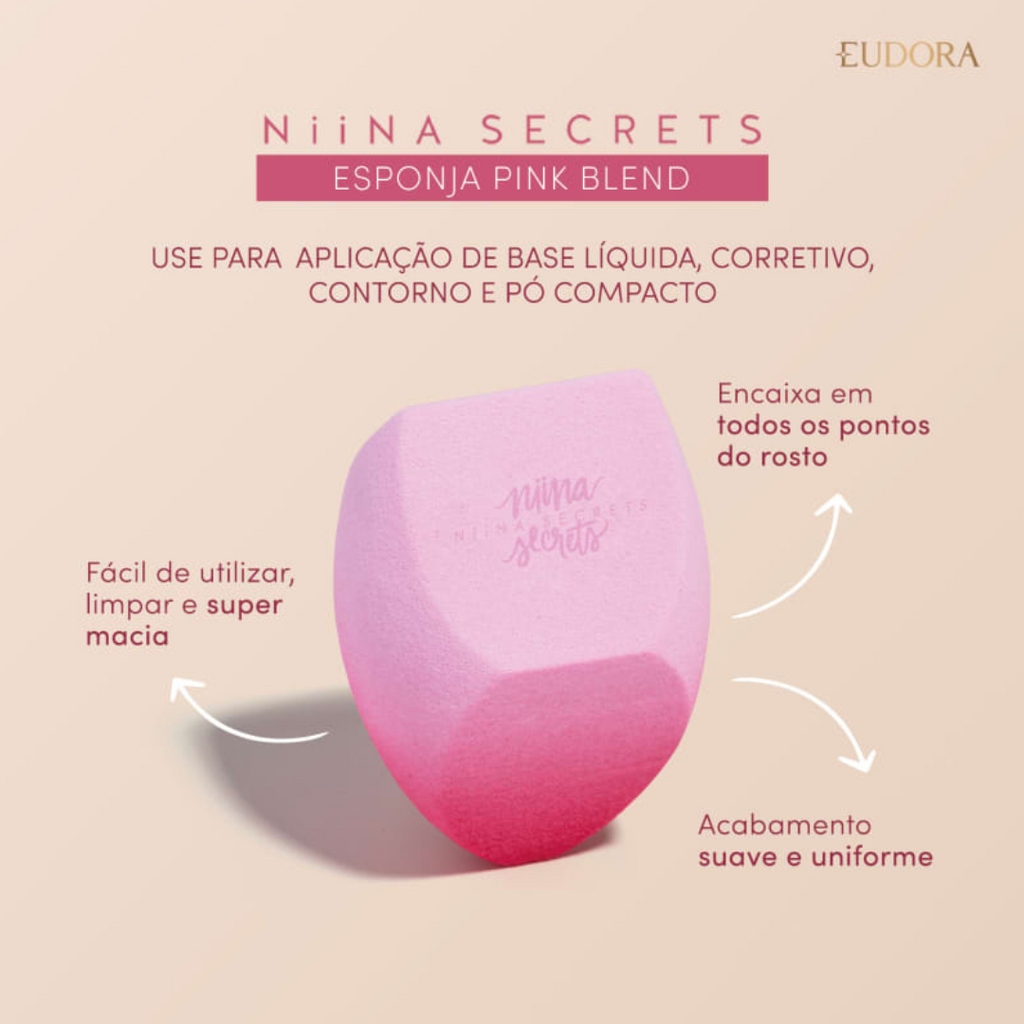 Pink Blend Esponja para maquiagem Niina Scretes